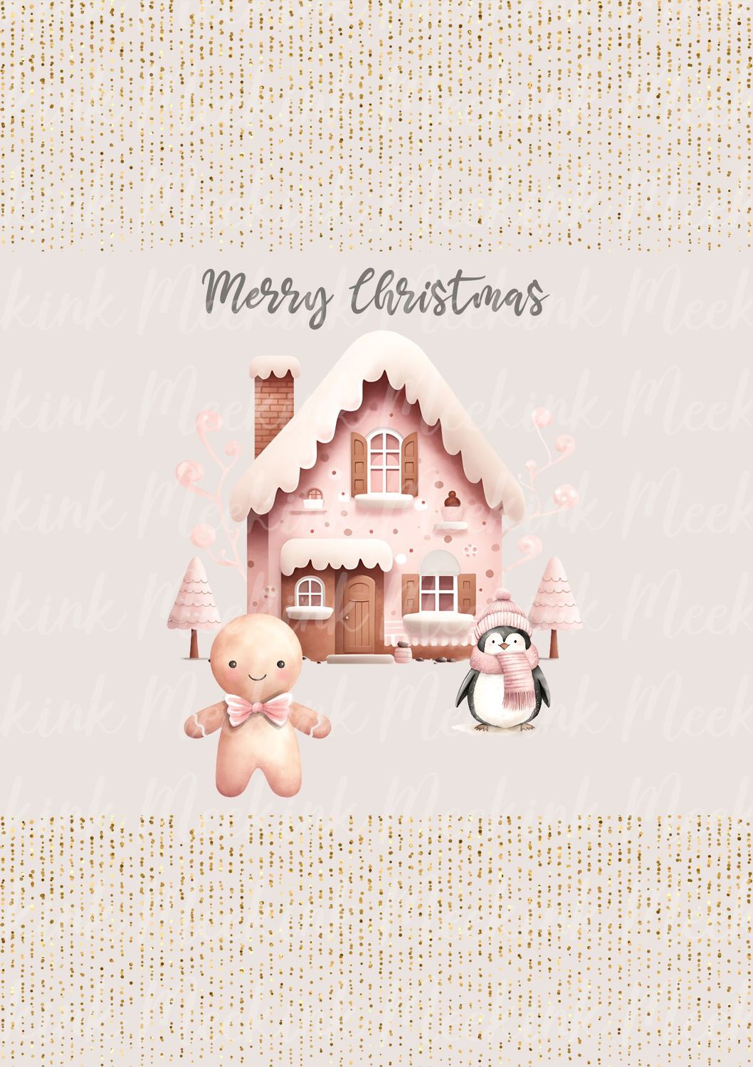 Pink Gingerbread Man Scene Decal