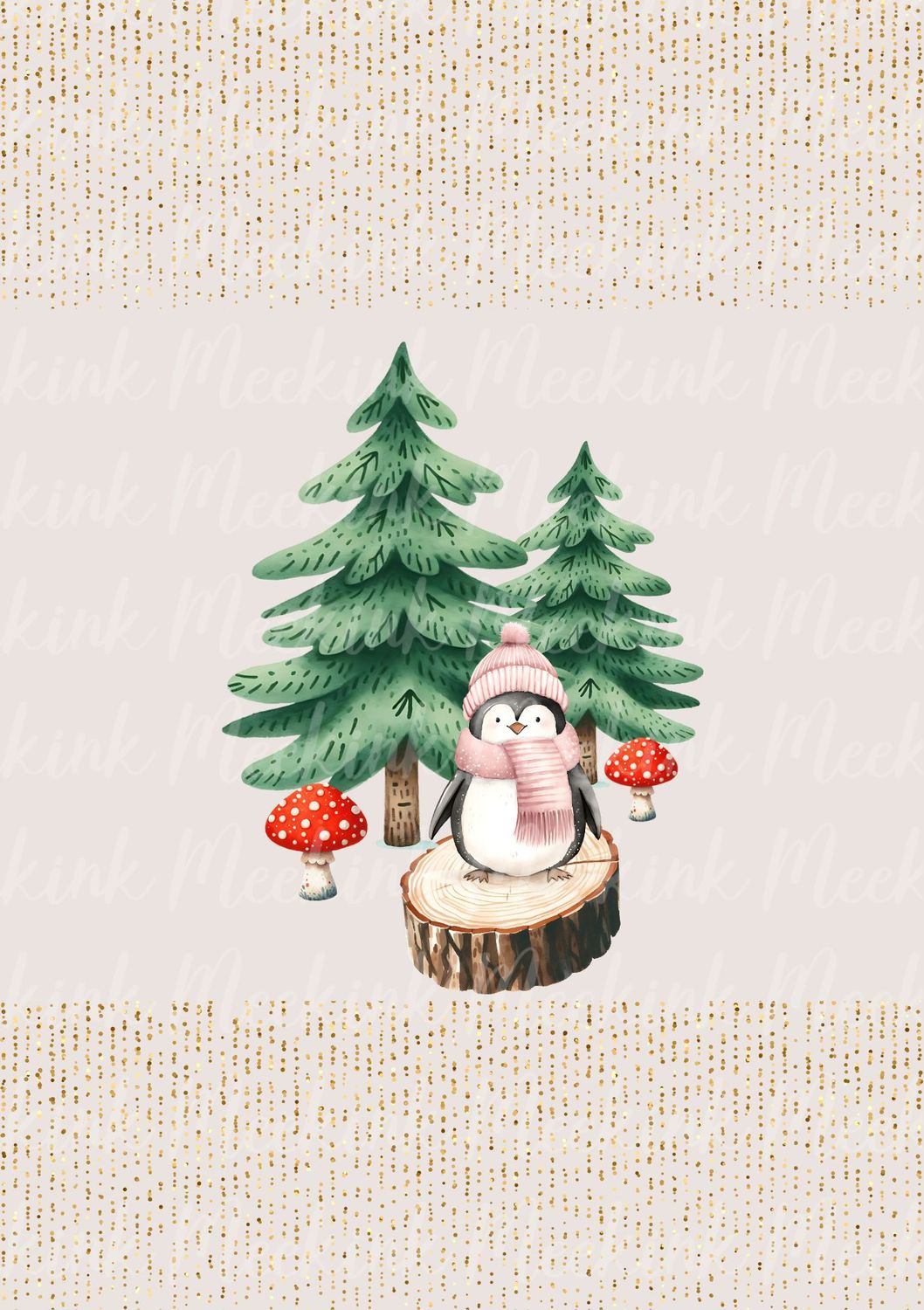 Penguin Woodland Scene Decal