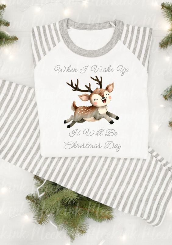 When I Wake Up Reindeer Grey Decal