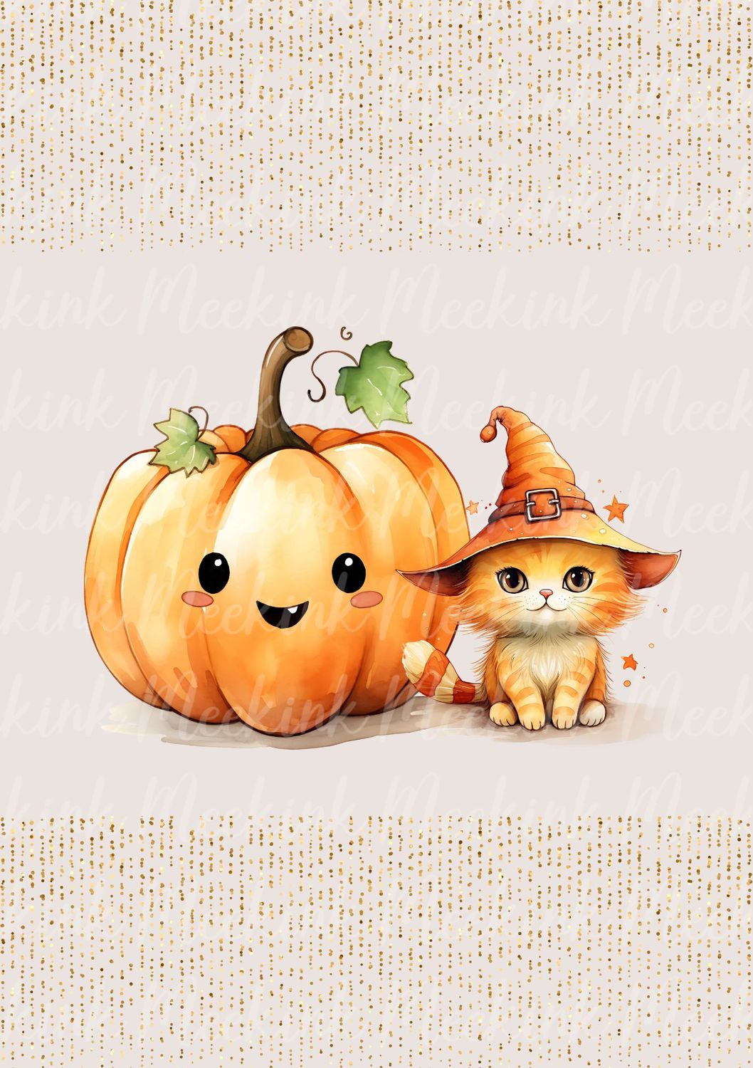 Pumpkin Cat UVDTF or DTF Decal