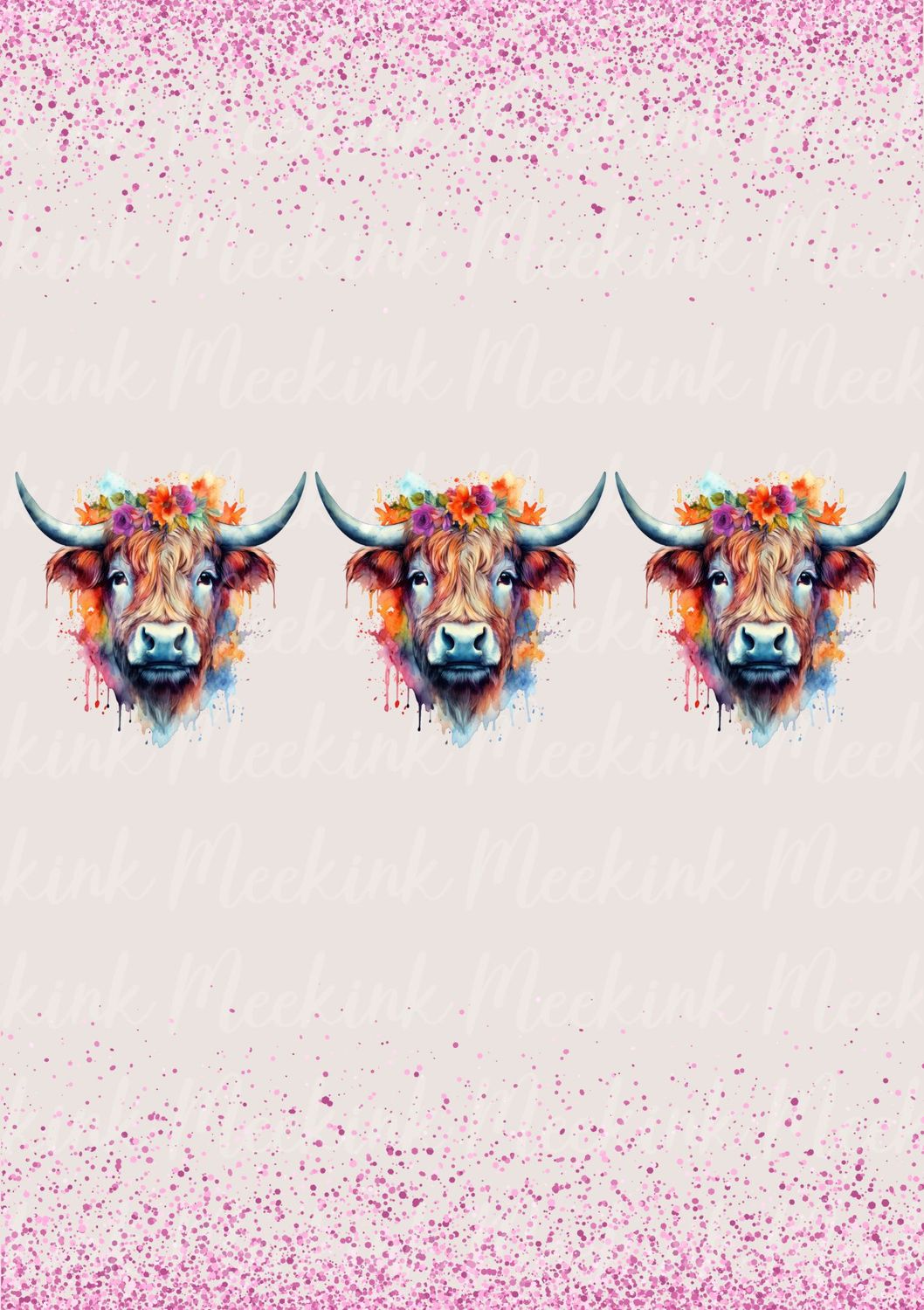 Highland Cow 1 40 oz UVDTF Wrap