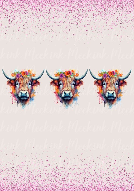 Highland Cow 1 40 oz UVDTF Wrap