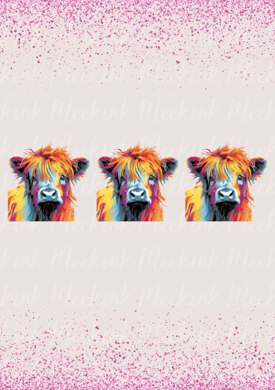 Highland Cow 2 40 oz UVDTF Wrap