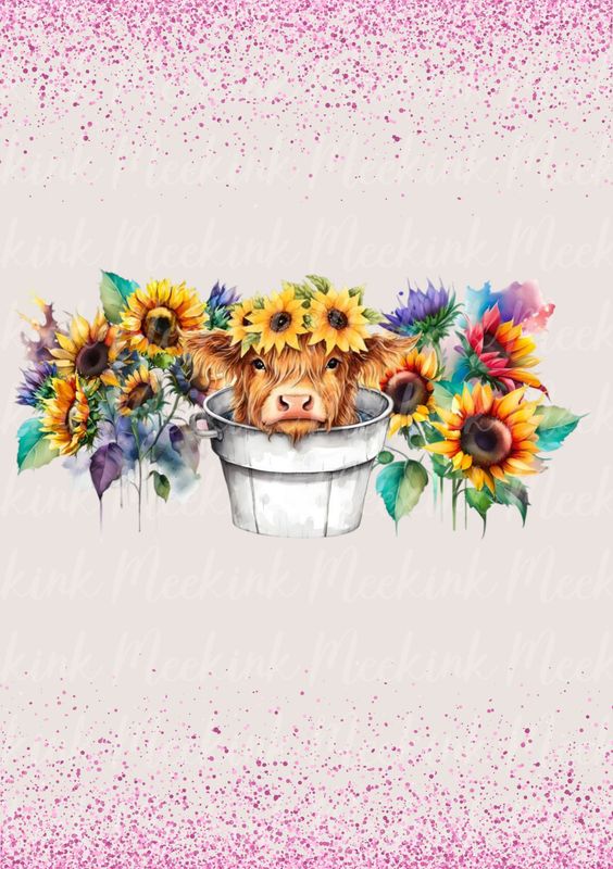 HIghland Cow 4 40 oz UVDTF Wrap
