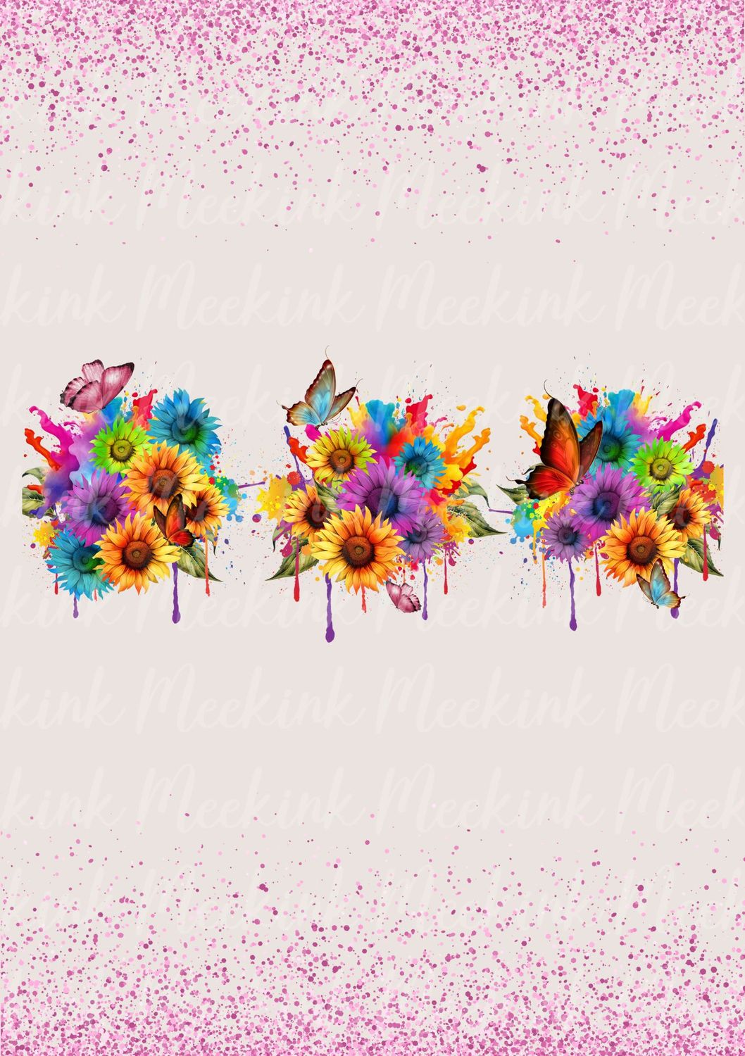 Butterfly Flowers 40 oz UVDTF Wrap