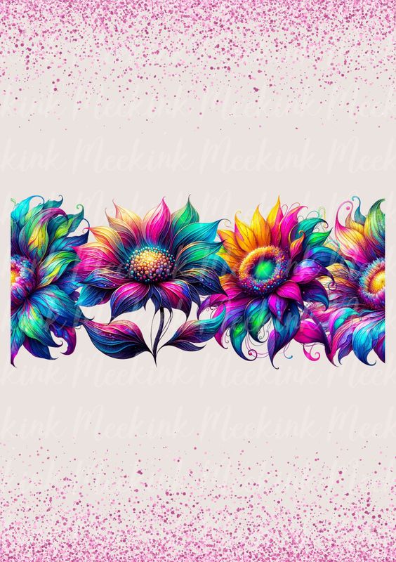 Colourful Flowers 40 oz UVDTF Wrap