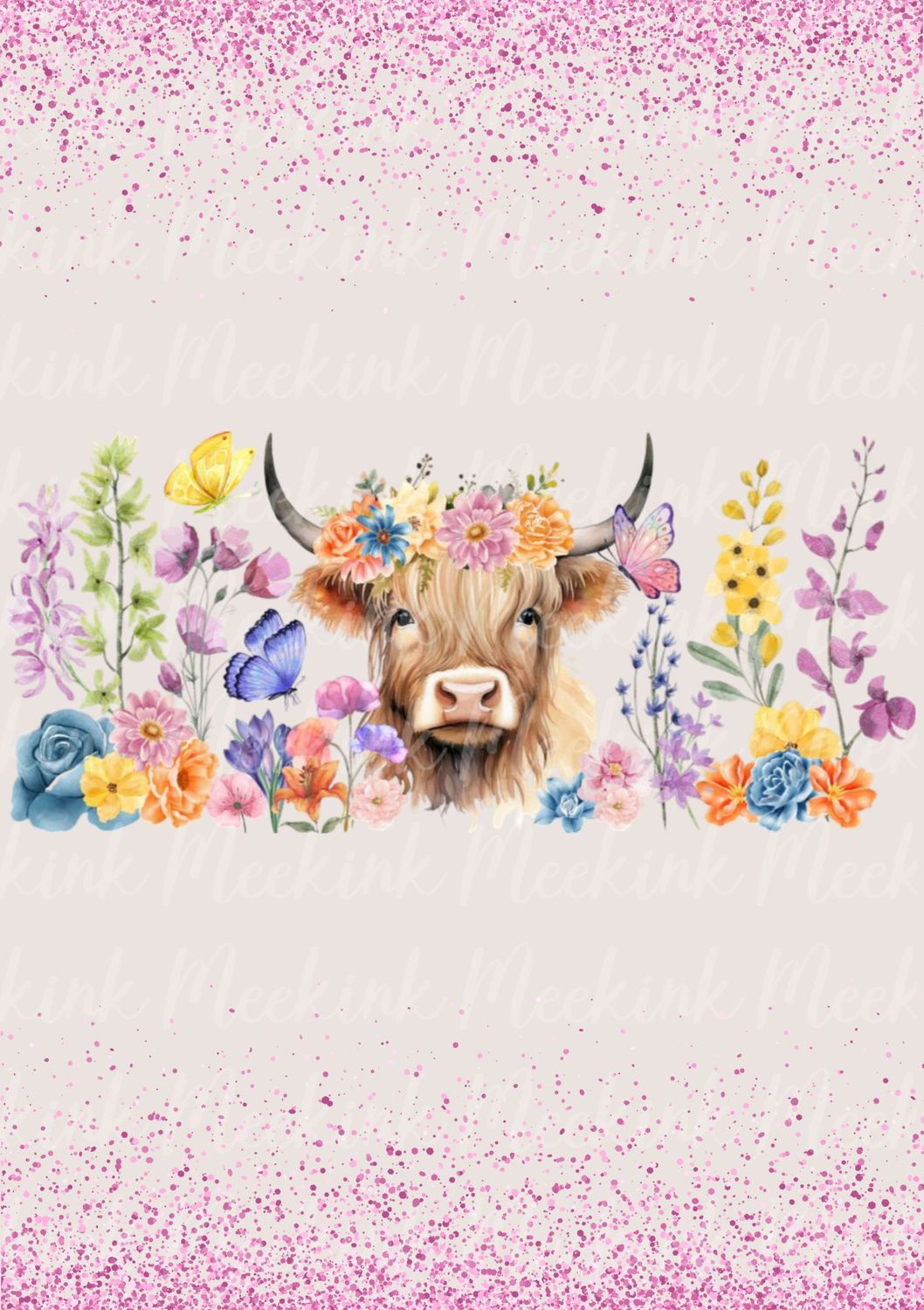 HIghland Cow 3 40 oz UVDTF Wrap