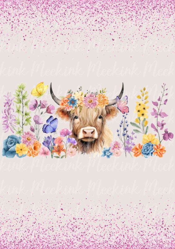 HIghland Cow 3 40 oz UVDTF Wrap