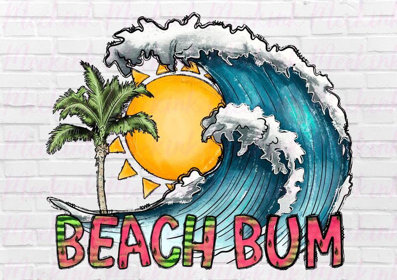 Beach Bum 2 UVDTF or DTF Decal