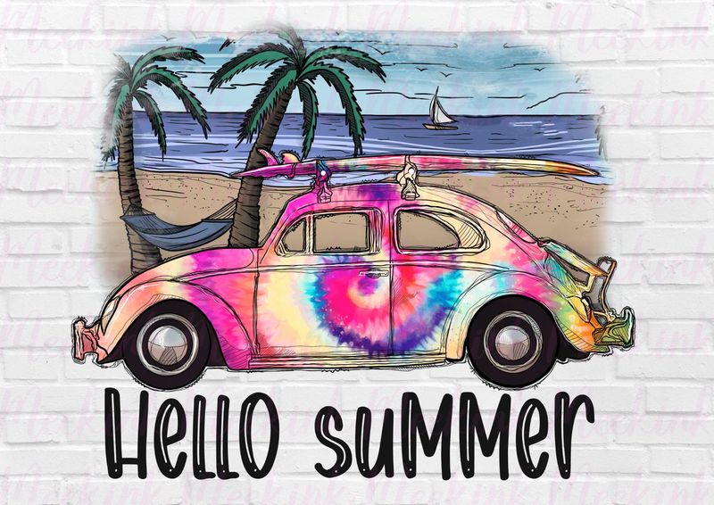 Hello Summer UVDTF or DTF Decal
