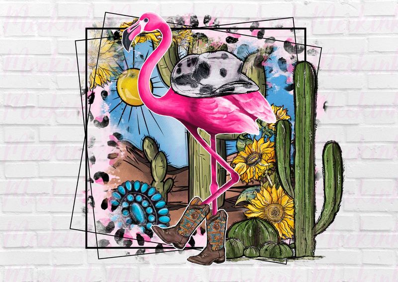 Summer Flamingo UVDTF or DTF Decal