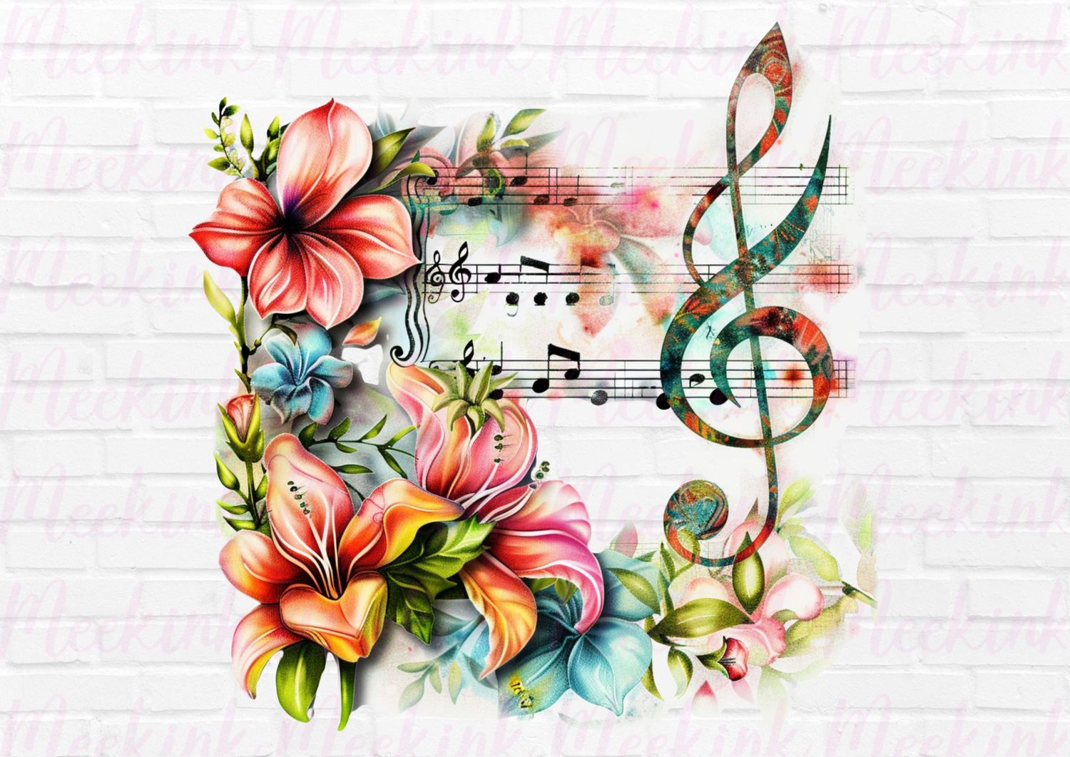 Musical Notes 4 UVDTF or DTF Decal
