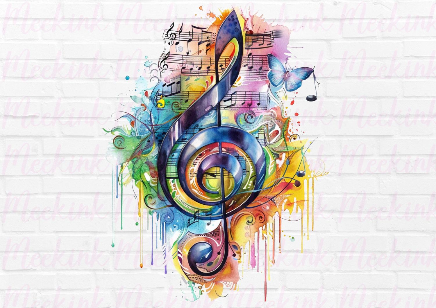 Musical Notes 5 UVDTF or DTF Decal