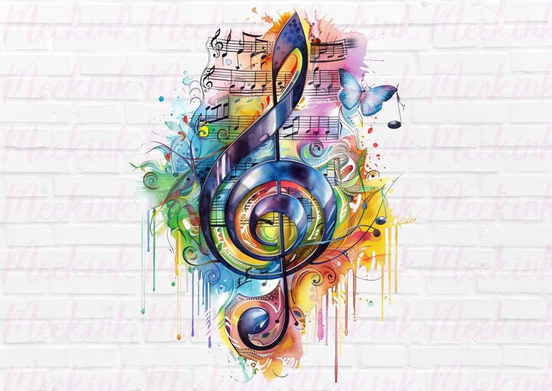 Musical Notes 5 UVDTF or DTF Decal