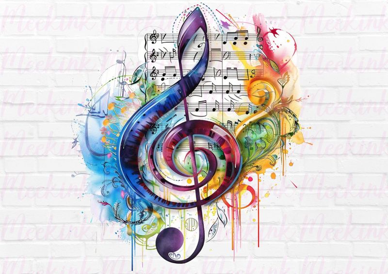 Musical Notes 7 UVDTF or DTF Decal