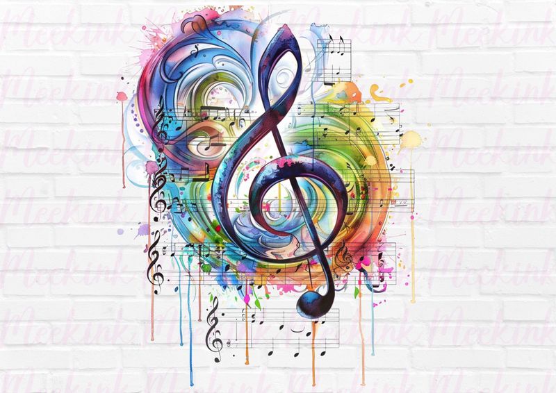 Musical Notes 9 UVDTF or DTF Decal