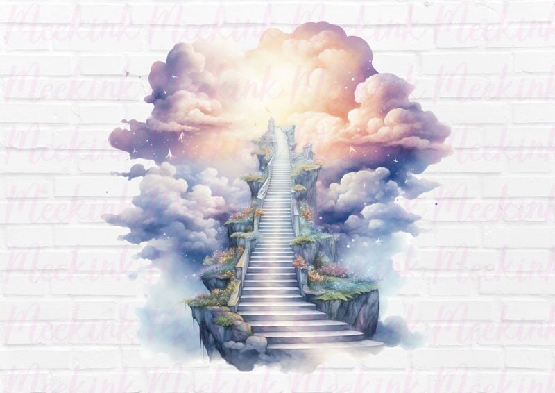 Stairs To Heaven 7 UVDTF or DTF Decal