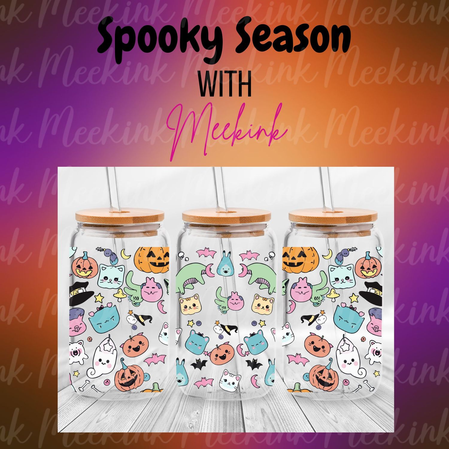 16oz Spooky Season 100 UVDTF Wrap
