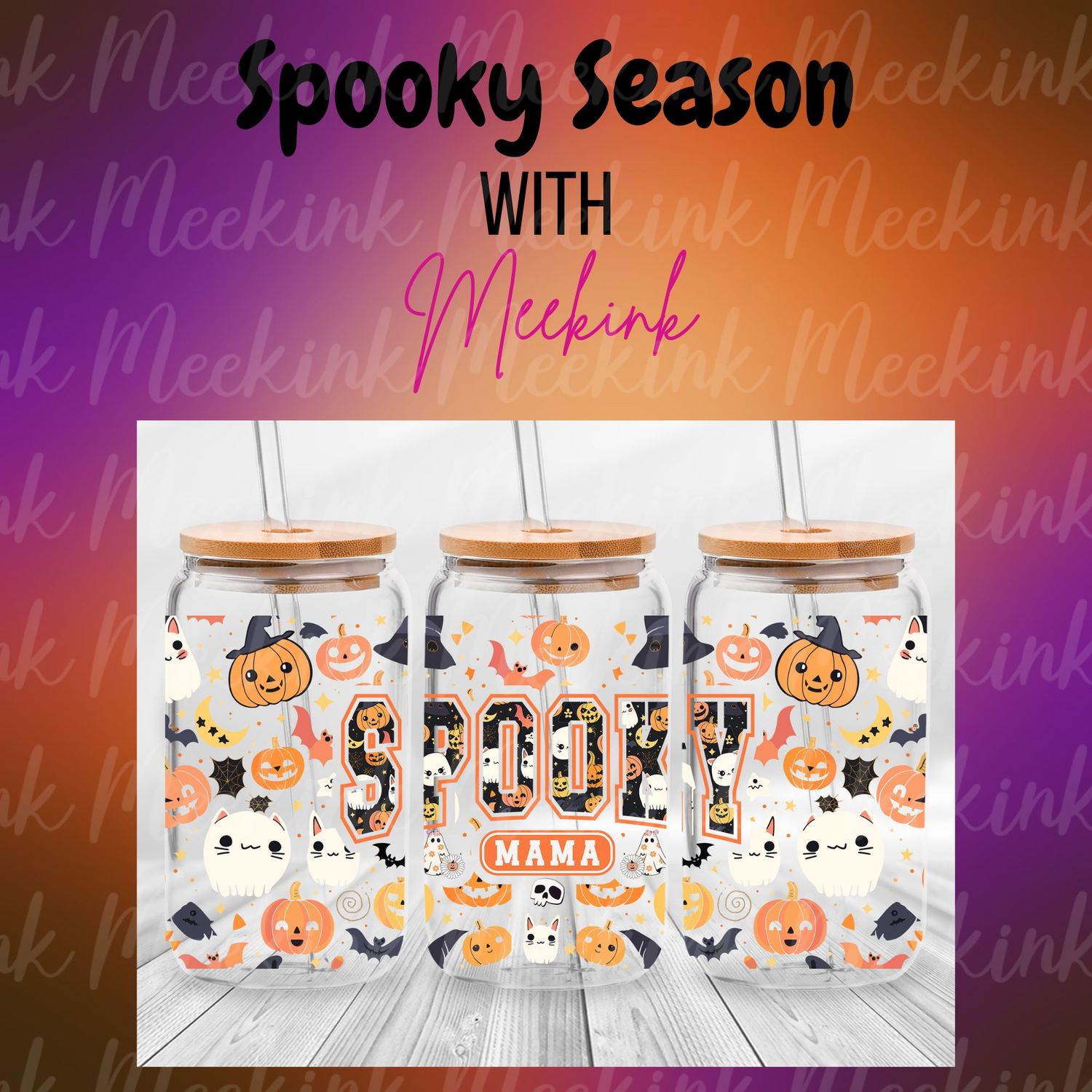 16oz Spooky Season 91 UVDTF Wrap