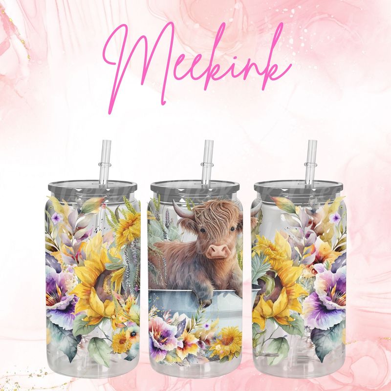 Highland Cow 16oz UVDTF Wrap