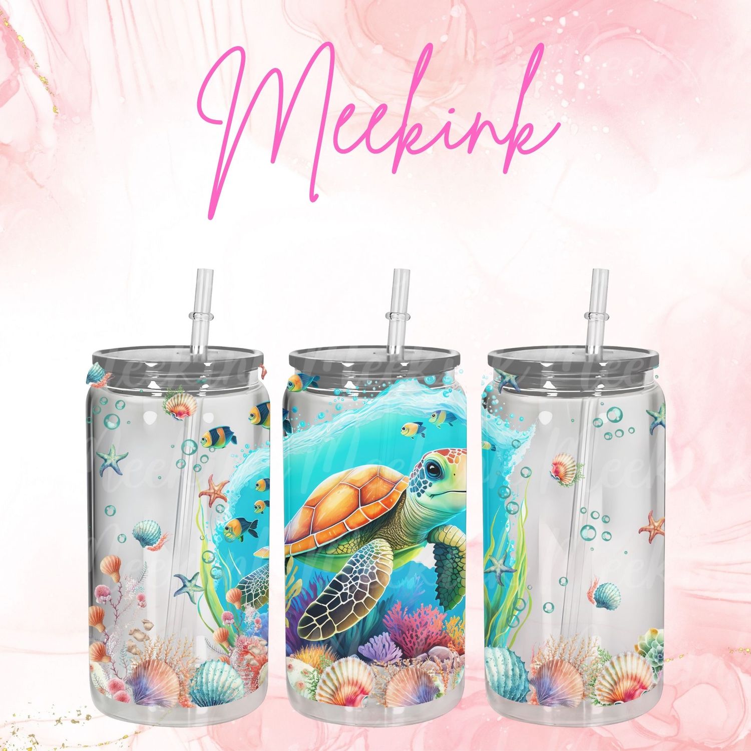 Sea Turtle 16oz UVDTF Wrap