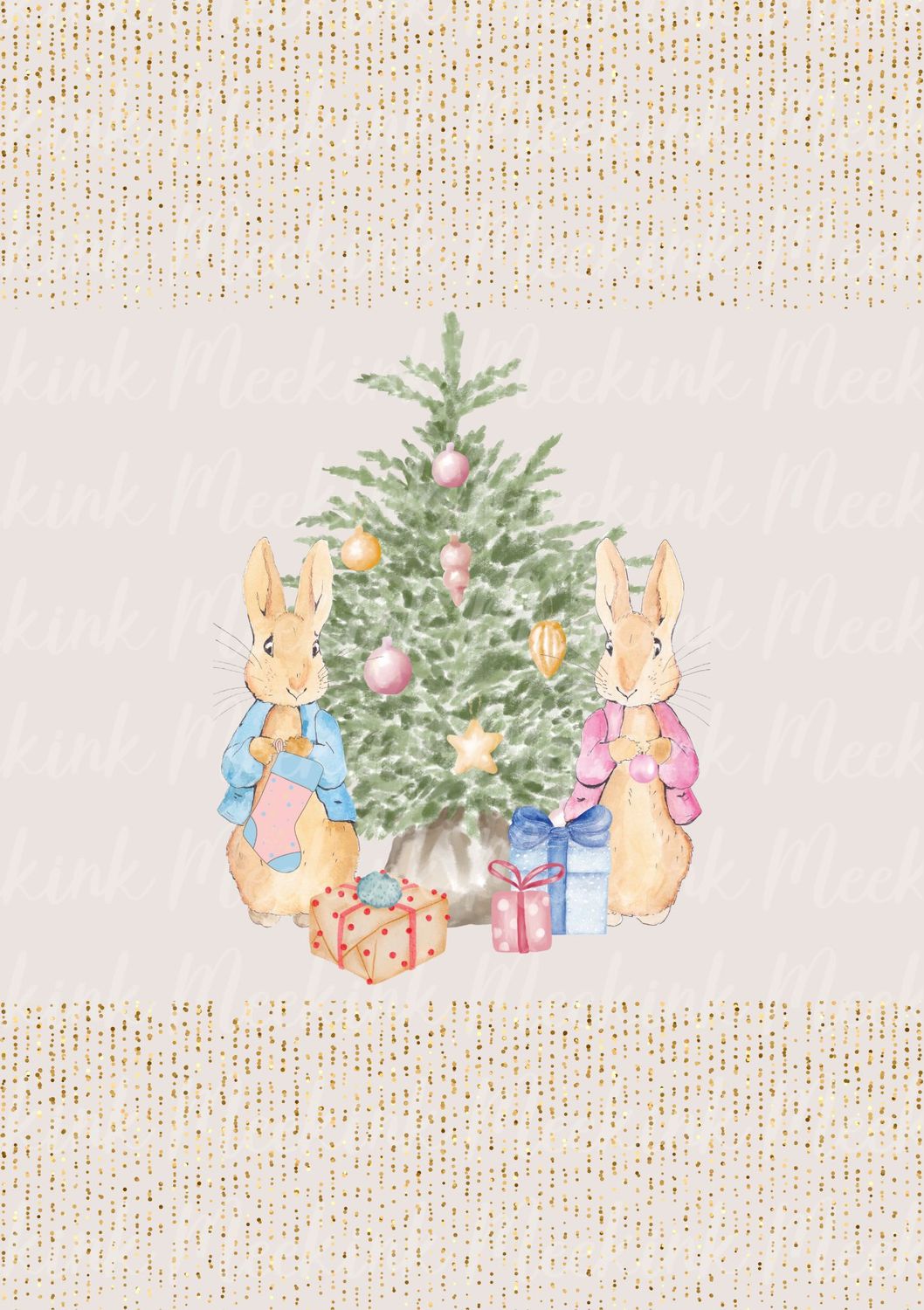 Rabbits Christmas Decal