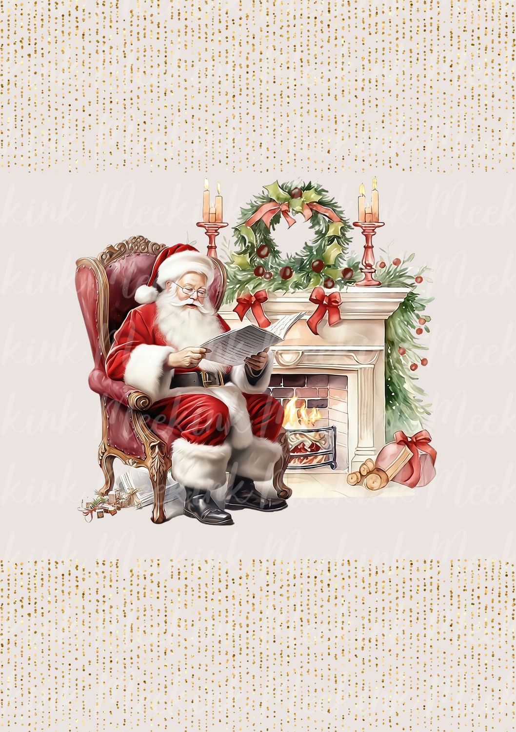 Vintage Santa Scene Decal