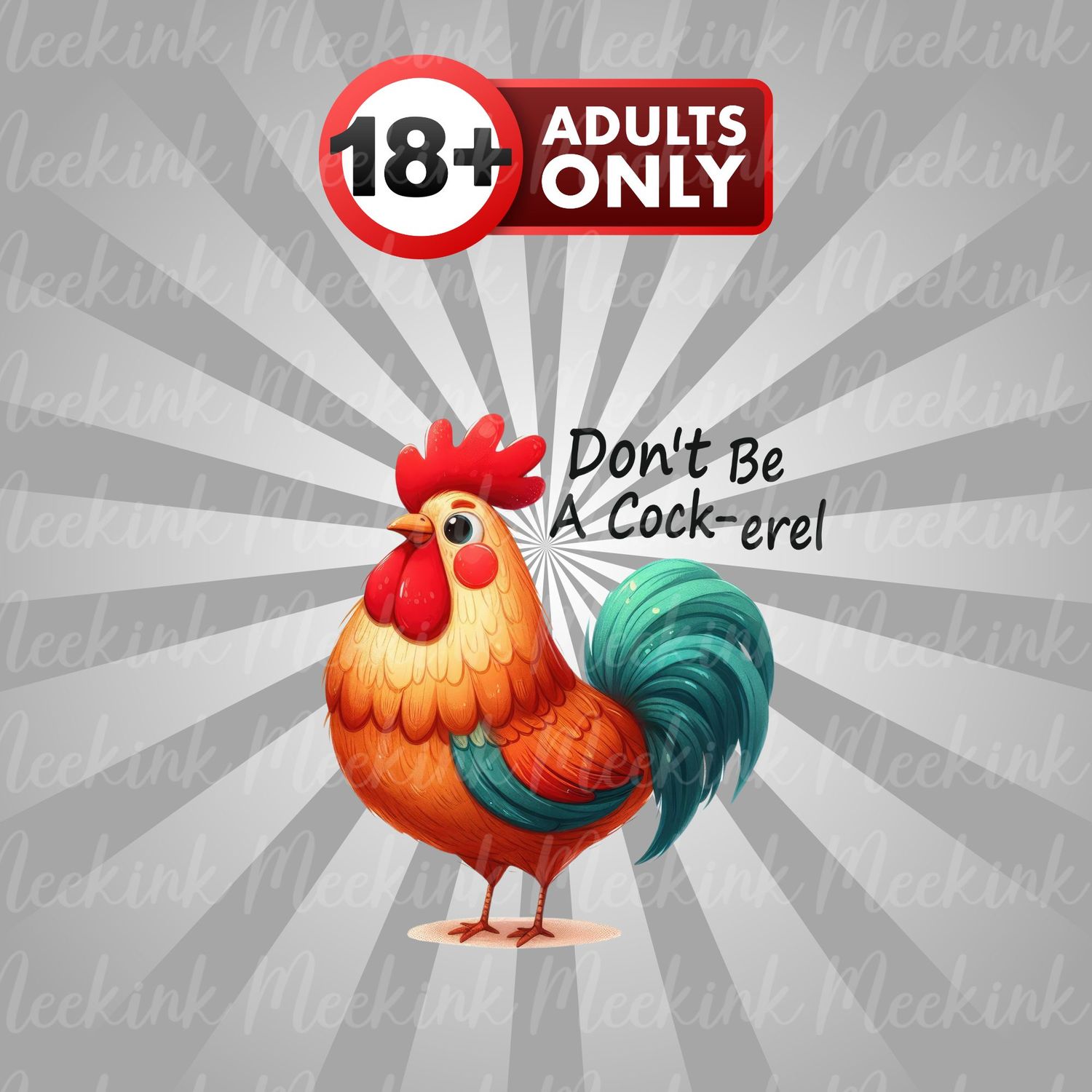 Cock- erel UVDTF or DTF Decal