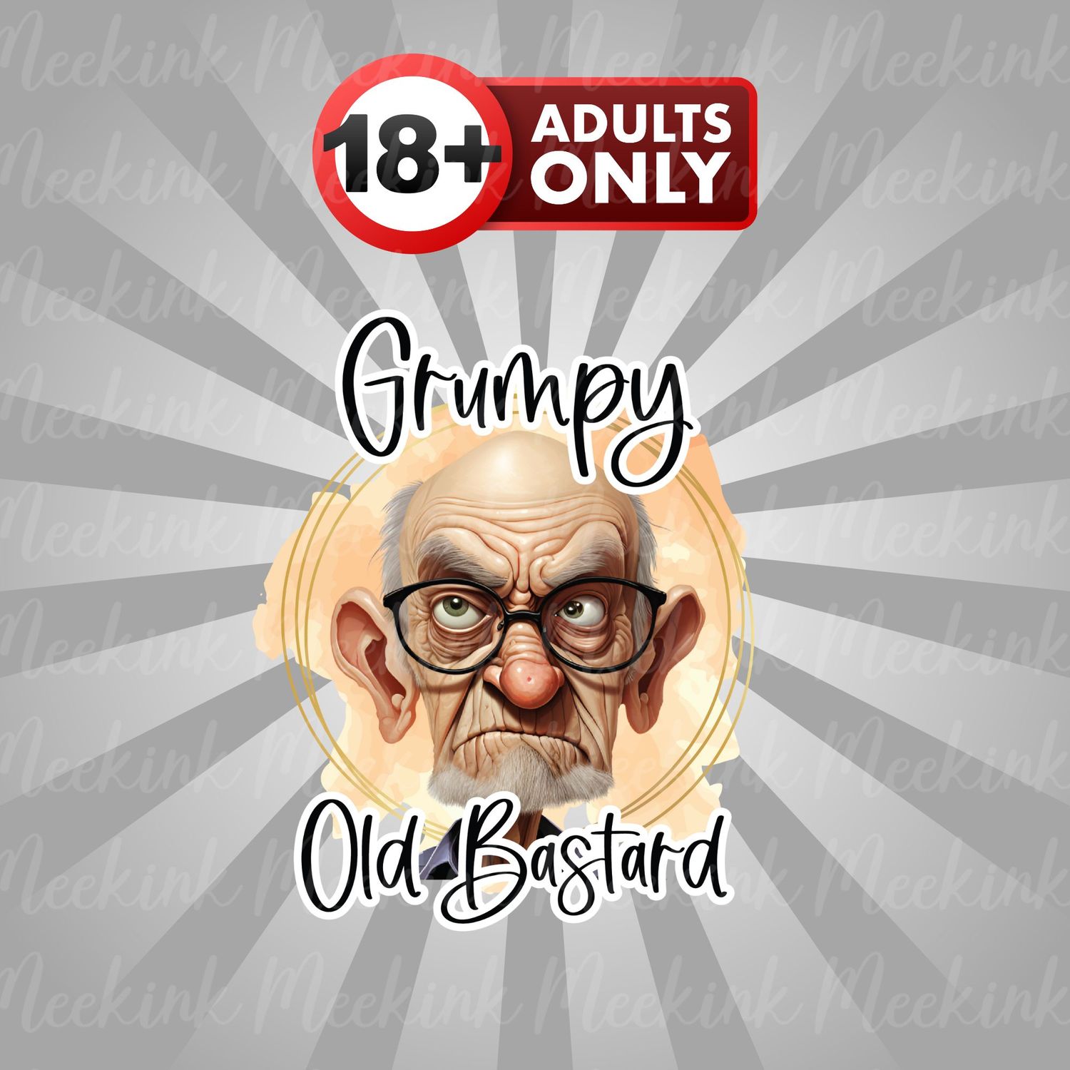 Grumpy Bastard UVDTF or DTF Decal