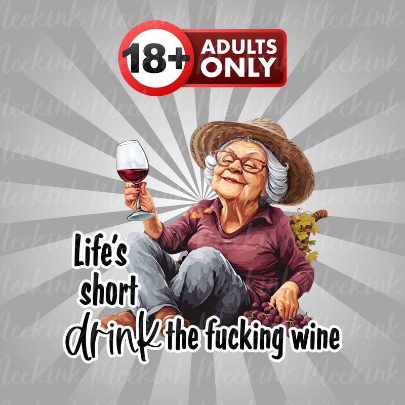 Drink The Wine UVDTF or DTF Decal