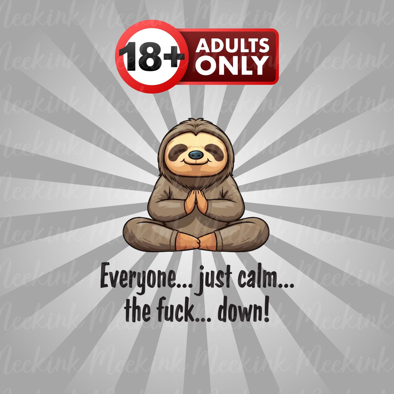 Calm The Fu*k Down UVDTF or DTF Decal