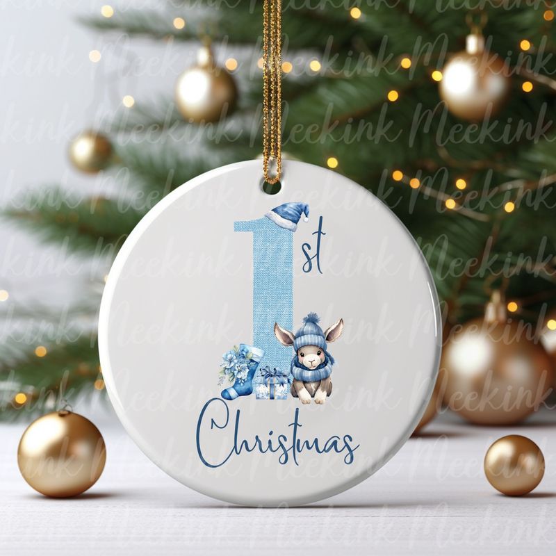 My First Christmas Blue UVDTF or DTF Decal