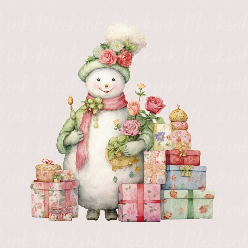 Whimsical Snowman 1 UVDTF or DTF Decal