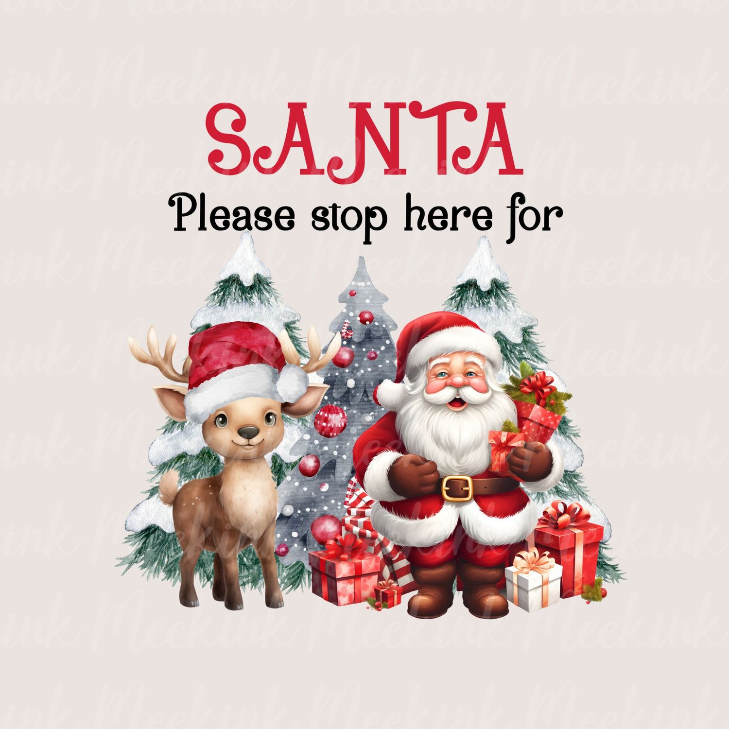 Santa Please Stop Here 2 UVDTF or DTF