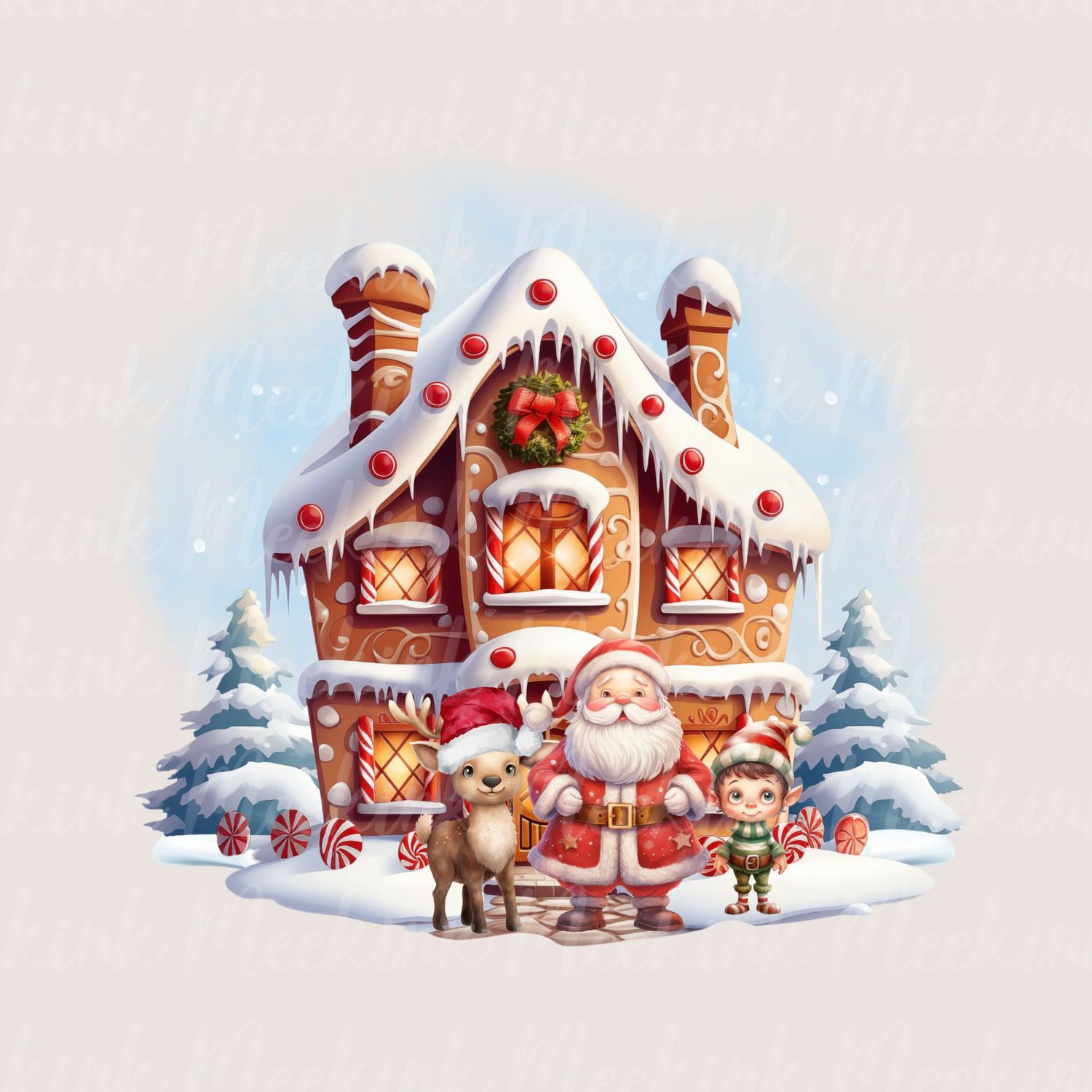 Cute Gingerbread House UVDTF or DTF Decal
