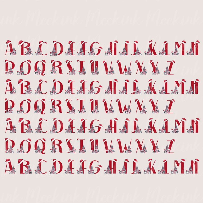 Christmas Alphabet Penguin A4 DTF Decals