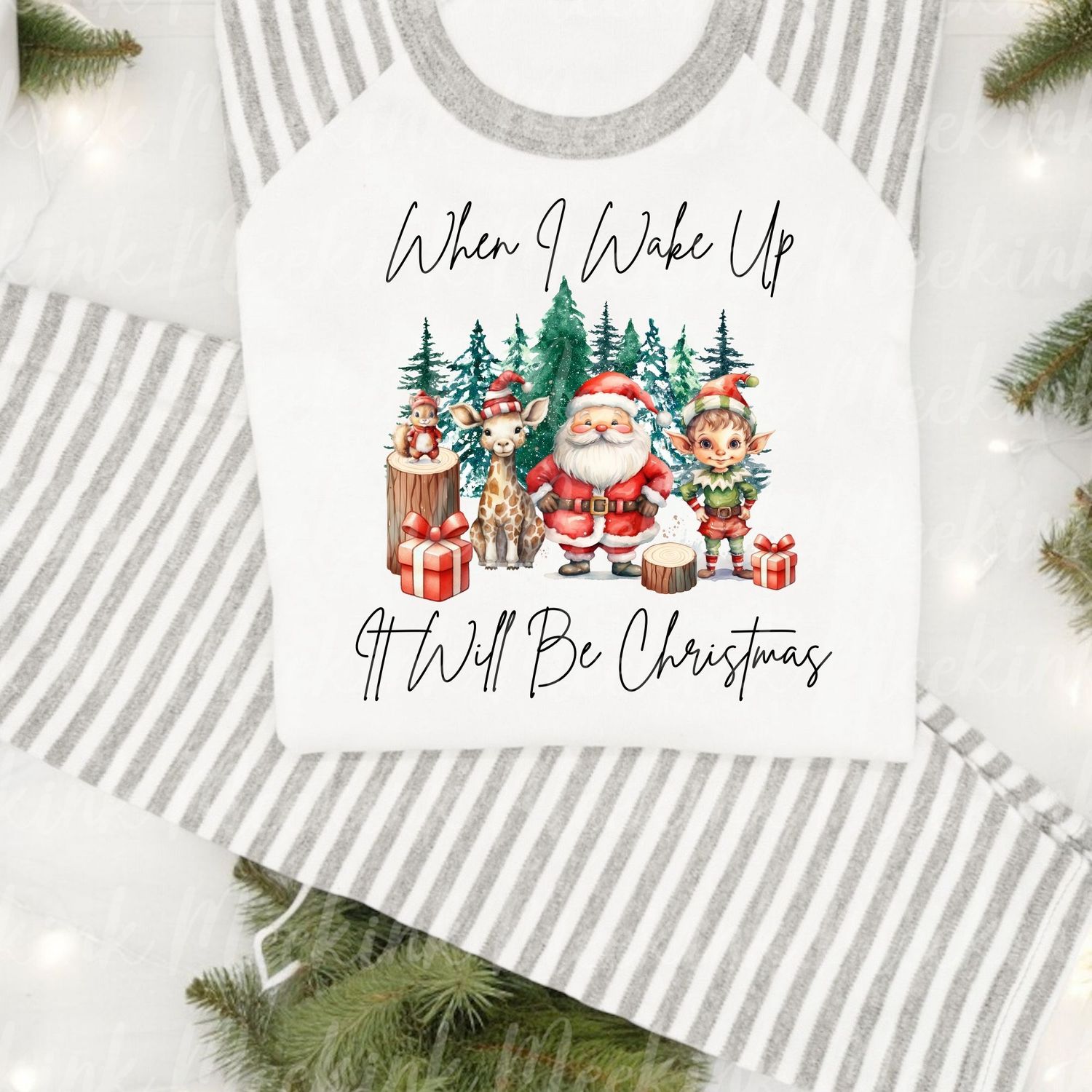 When I Wake Up Santa Scene DTF Decal