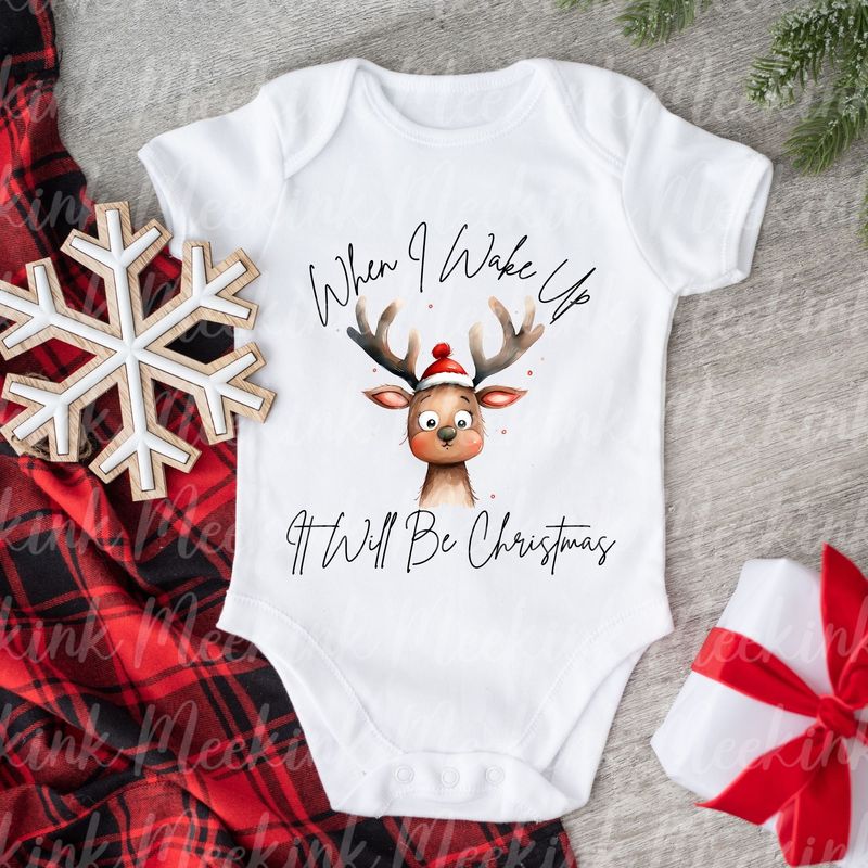 When I Wake Up Funny Reindeer 1  DTF Decal