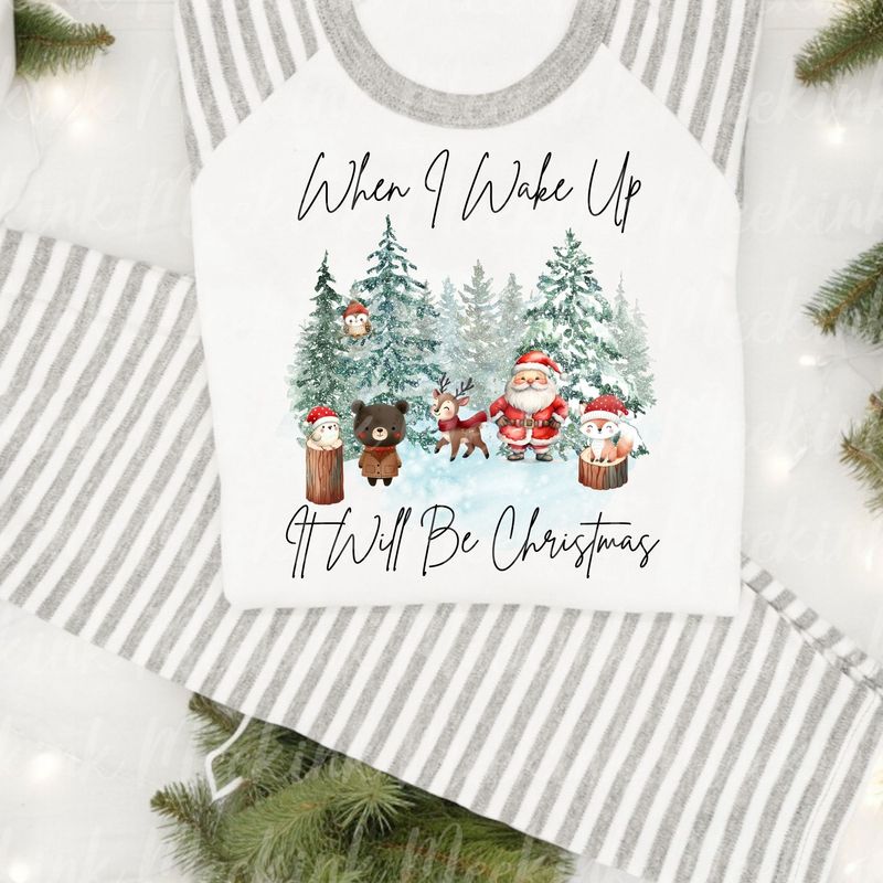 When I Wake Up Santa Magical Scene DTF Decal