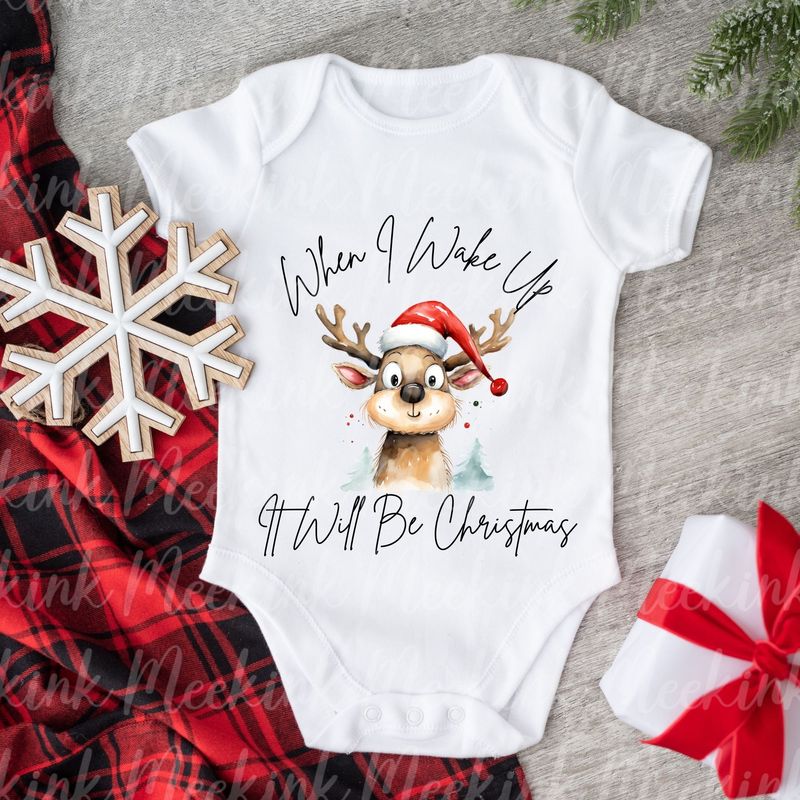 When I Wake Up Funny Reindeer 2 DTF Decal