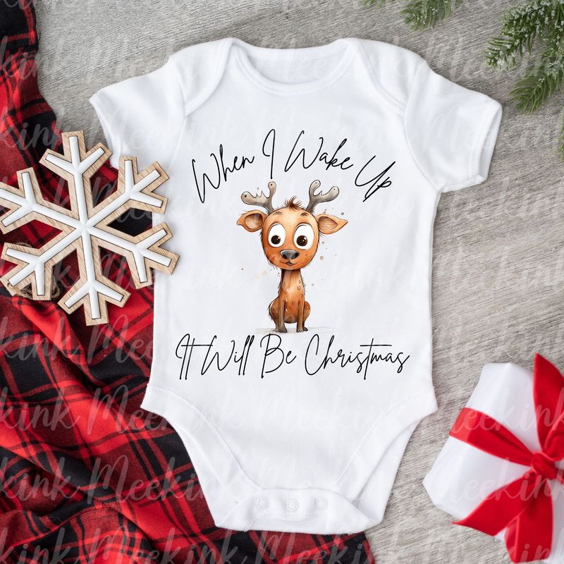 When I Wake Up Funny Reindeer 4 DTF Decal