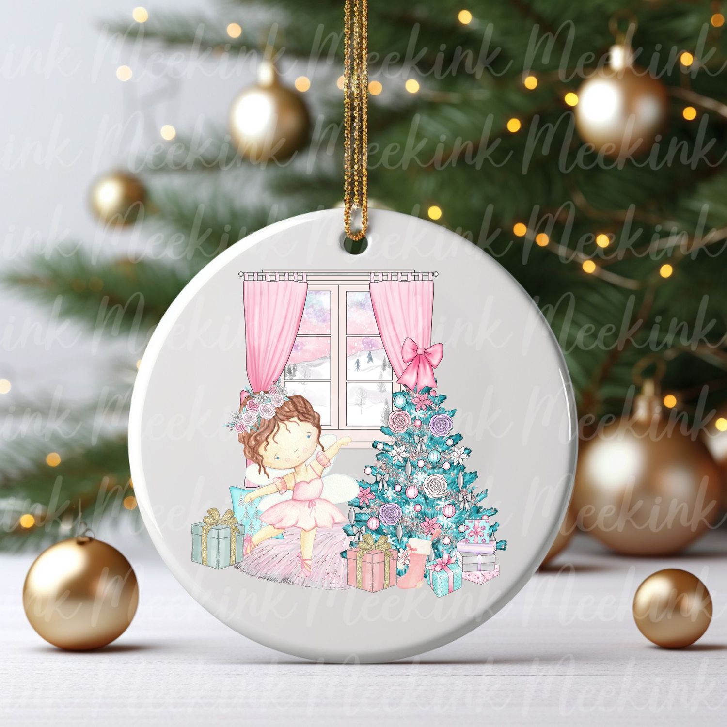 Ballerina Christmas Decal