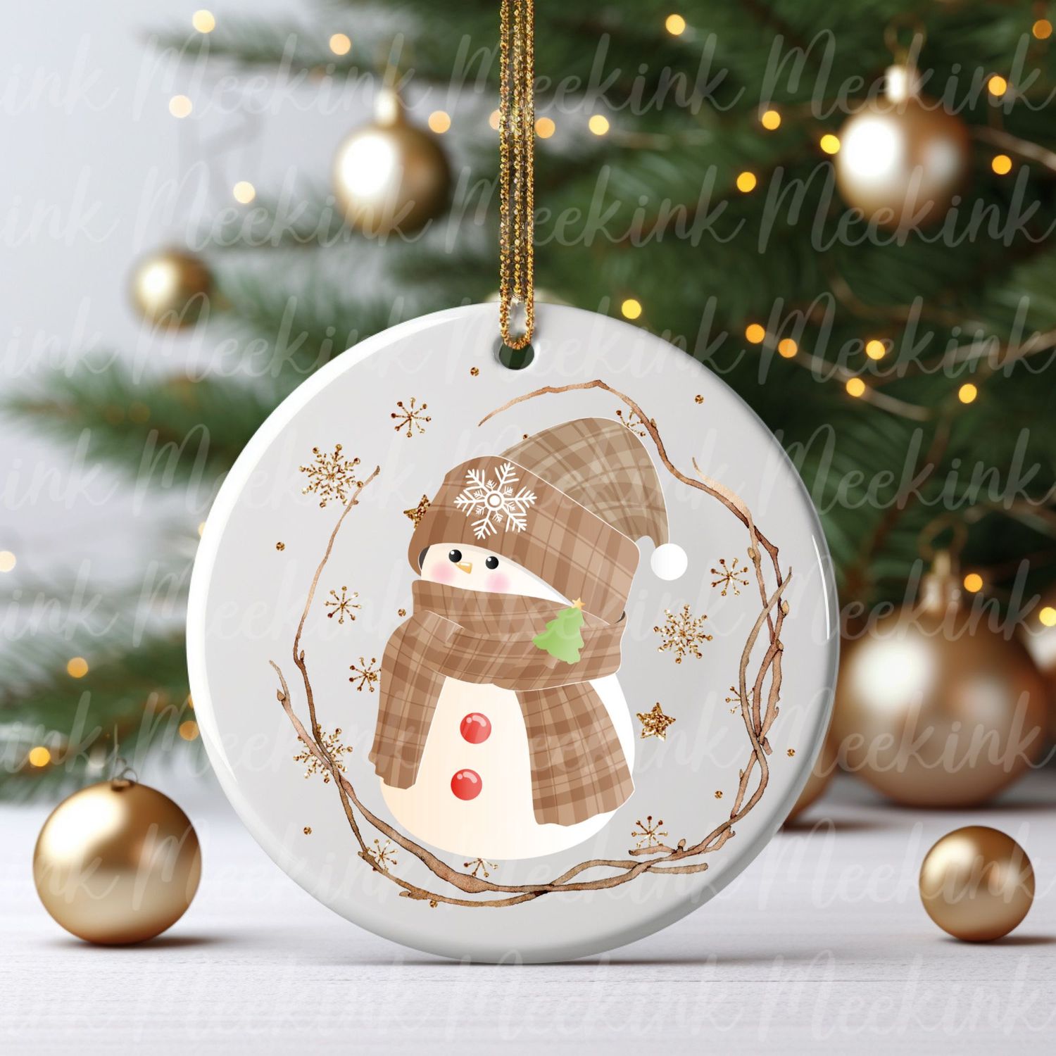 Rustic Snowman Decal