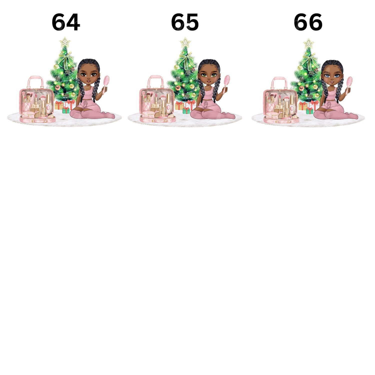 Christmas Beauty Braided Hair Doll UVDTF or DTF Decal