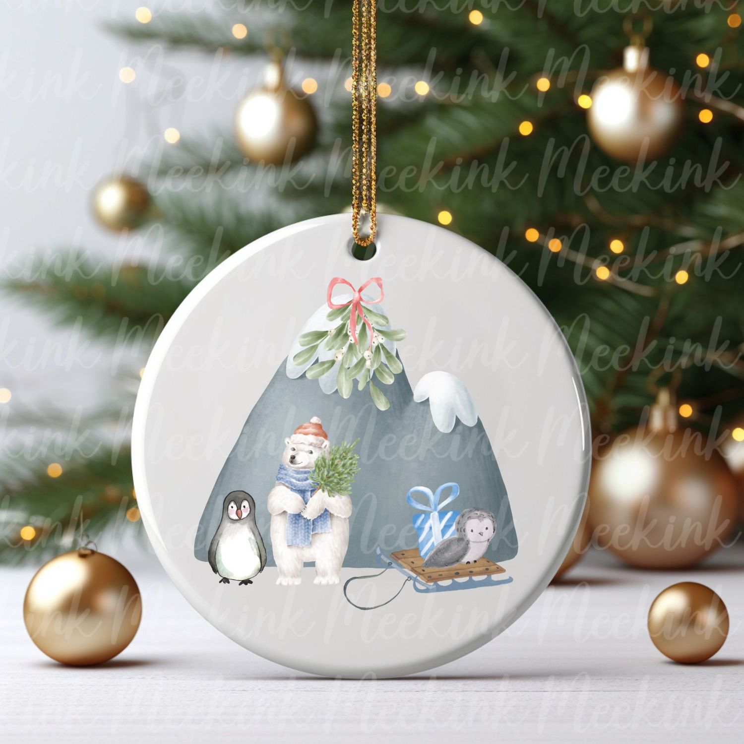 Christmas Polar Bear Decal