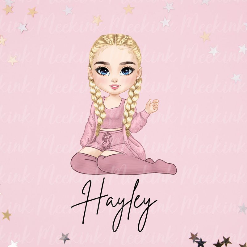 Beauty Braided Hair Doll UVDTF or DTF Decal