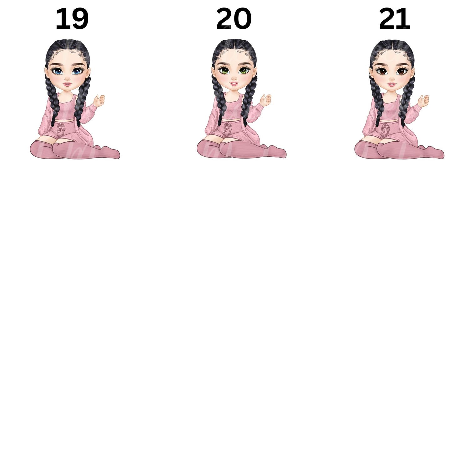 Beauty Braided Hair Doll UVDTF or DTF Decal