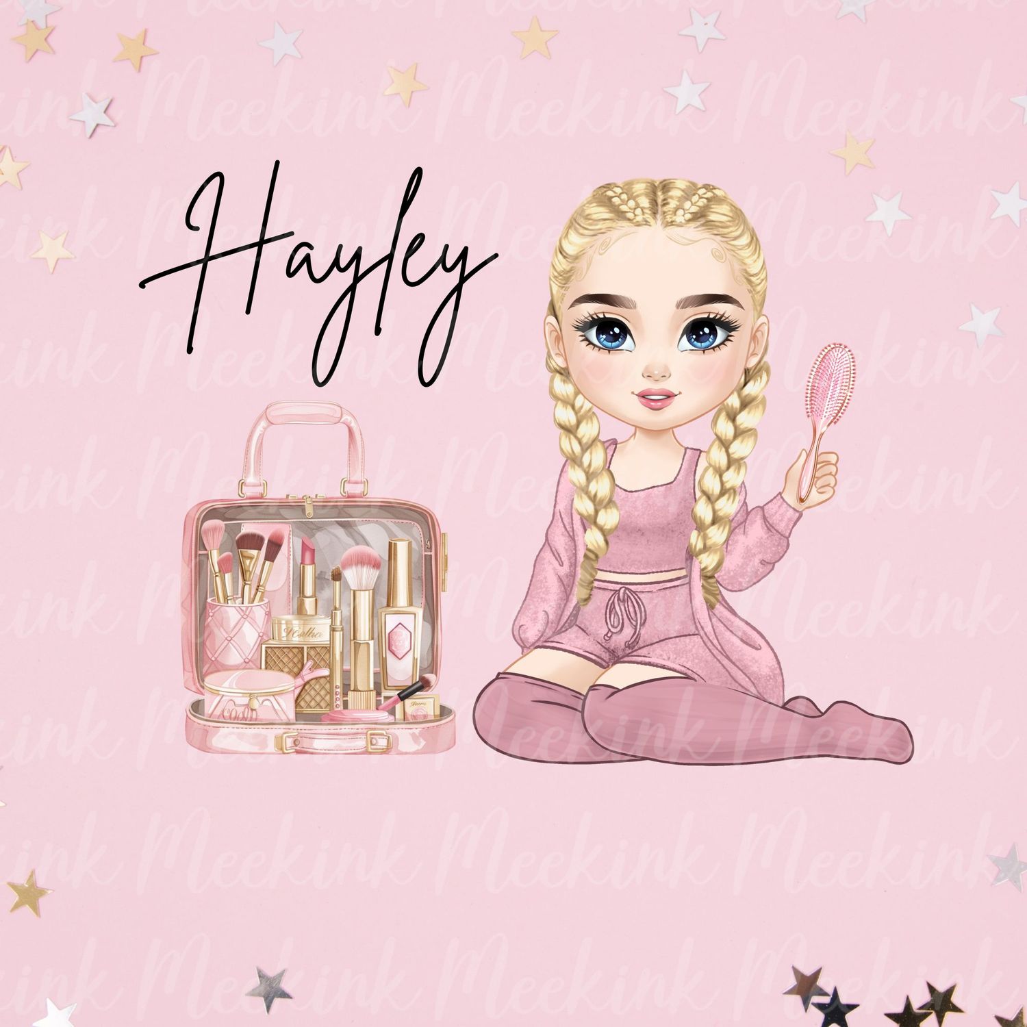Beauty Braided Hair Doll UVDTF or DTF Decal