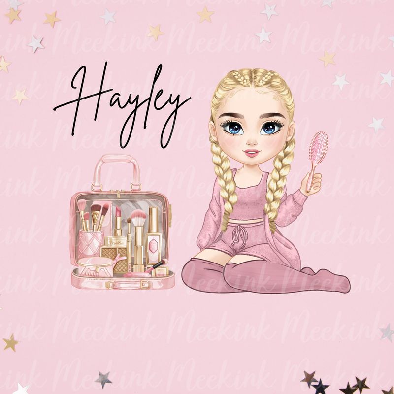 Beauty Braided Hair Doll UVDTF or DTF Decal