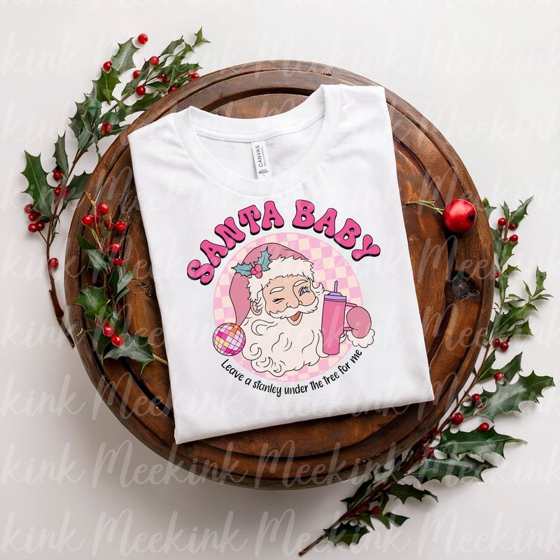 Pink Santa Baby Stanley Decal